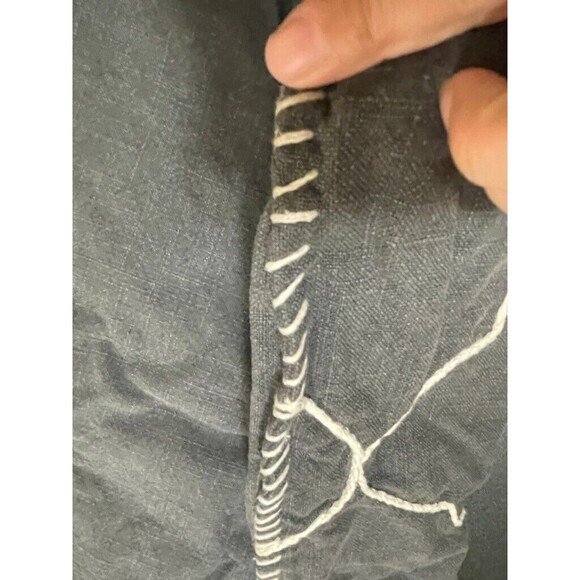 2 Pottery Barn Moroccan Tile Whipstitch Embroidered GRAY Pillow Cover 22" - Picture 4 of 8